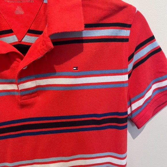 Polo Tommy Hilfiger Red Ruby with Blue stripes - Picture 3 of 4